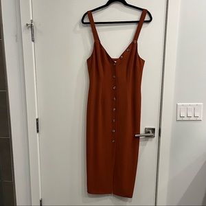 Song of Style Isla Midi Dress in Brown Sienna